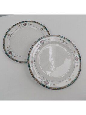 Lot of 2 Studio Nova Adirondack Salad Plate 8.25" Southwest Theme Thailand Vtg